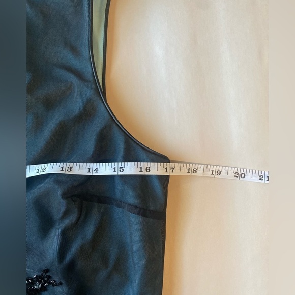 Rimini Woman's Black/Blue Floral Sequin Sleeveless Gown Dress, Size 10 - Picture 8 of 10